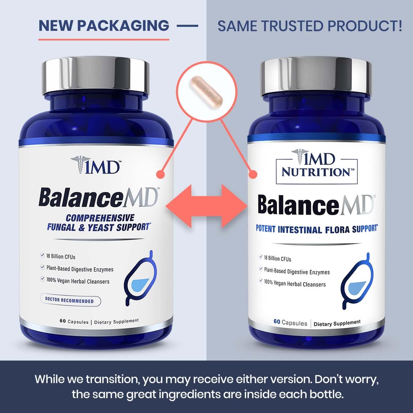 BalanceMD Vaginal Probiotics with Oregano, Caprylic Acid, & Digestive Enzymes for Intestinal Flora Balance - 60 Capsules