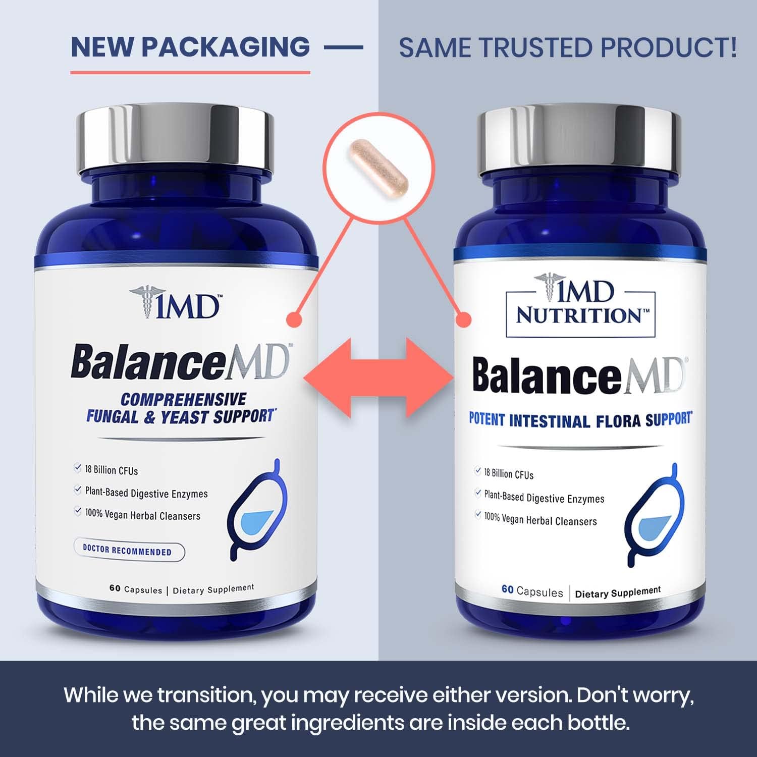 BalanceMD Vaginal Probiotics with Oregano, Caprylic Acid, & Digestive Enzymes for Intestinal Flora Balance - 60 Capsules