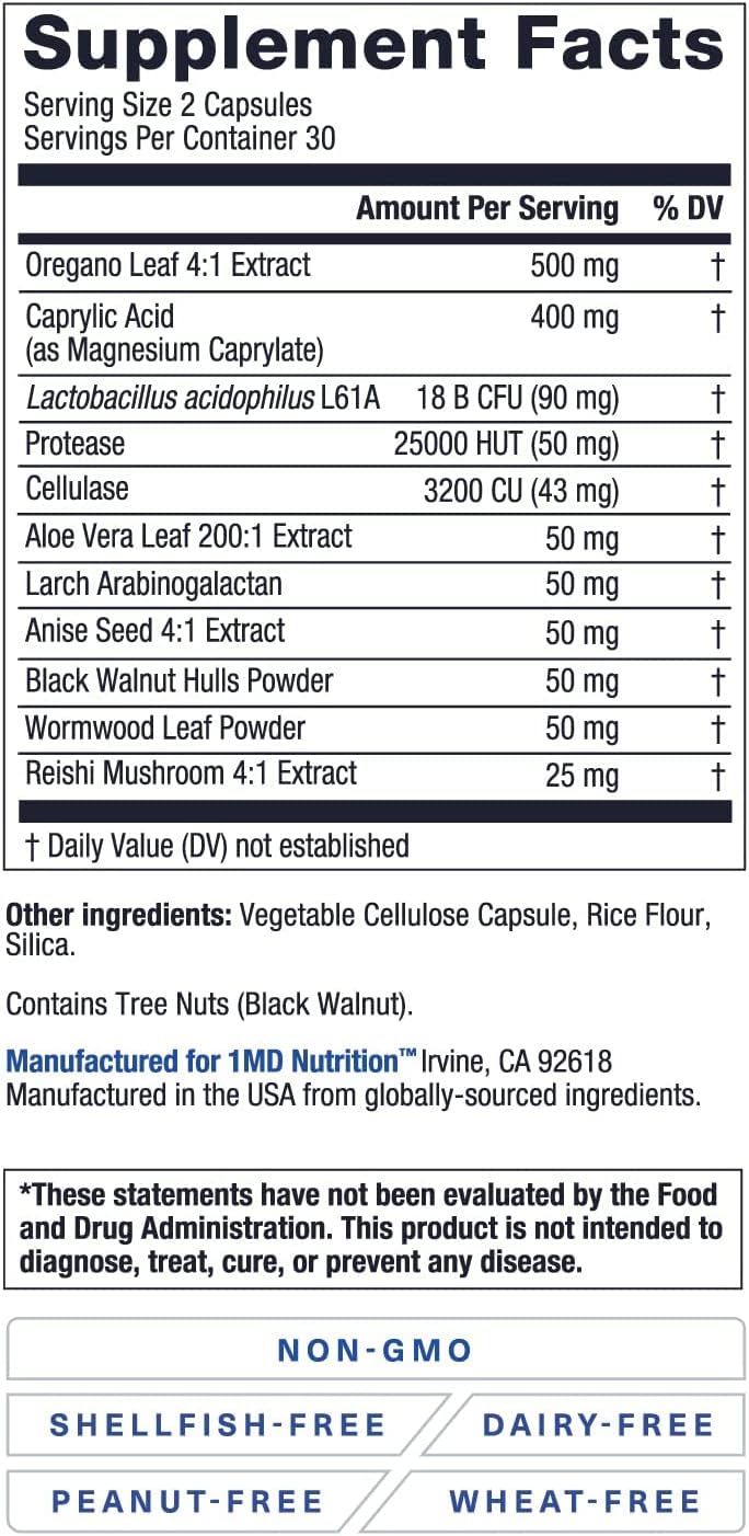 BalanceMD Vaginal Probiotics with Oregano, Caprylic Acid, & Digestive Enzymes for Intestinal Flora Balance - 60 Capsules