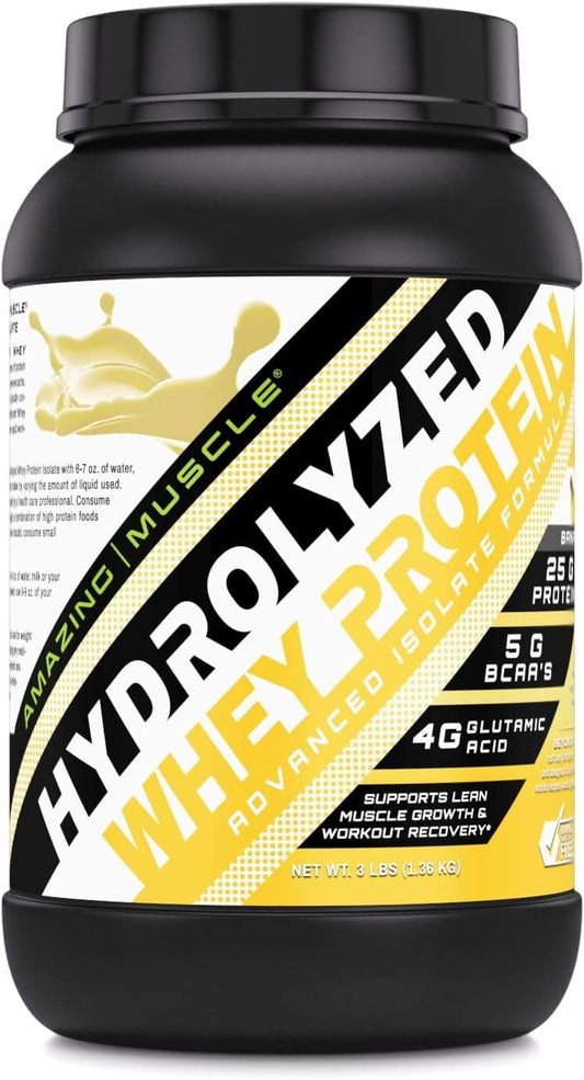Banana Flavored Ultra Pure Hydrolyzed Whey Protein Isolate for Lean Muscle Growth & Rapid Recovery