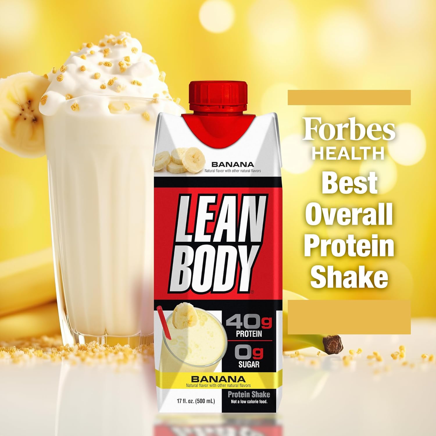 Banana Protein Shake: 40g Protein, Whey Blend, 0 Sugar, Gluten Free, 22 Vitamins & Minerals - 17oz Pack of 12 - LABRADA