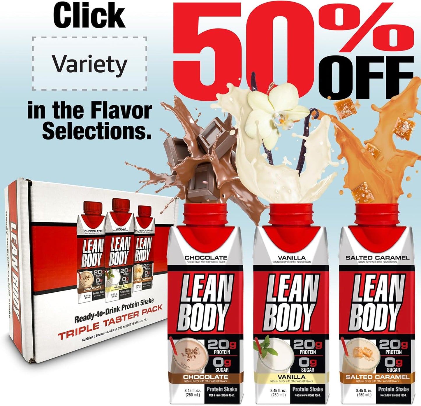 Banana Protein Shake: 40g Protein, Whey Blend, 0 Sugar, Gluten Free, 22 Vitamins & Minerals - 17oz Pack of 12 - LABRADA