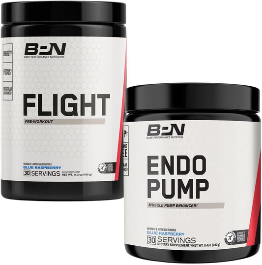 Bare Performance Nutrition BPN Flight Pre Workout and Endo Pump Enhancer Combo Pack