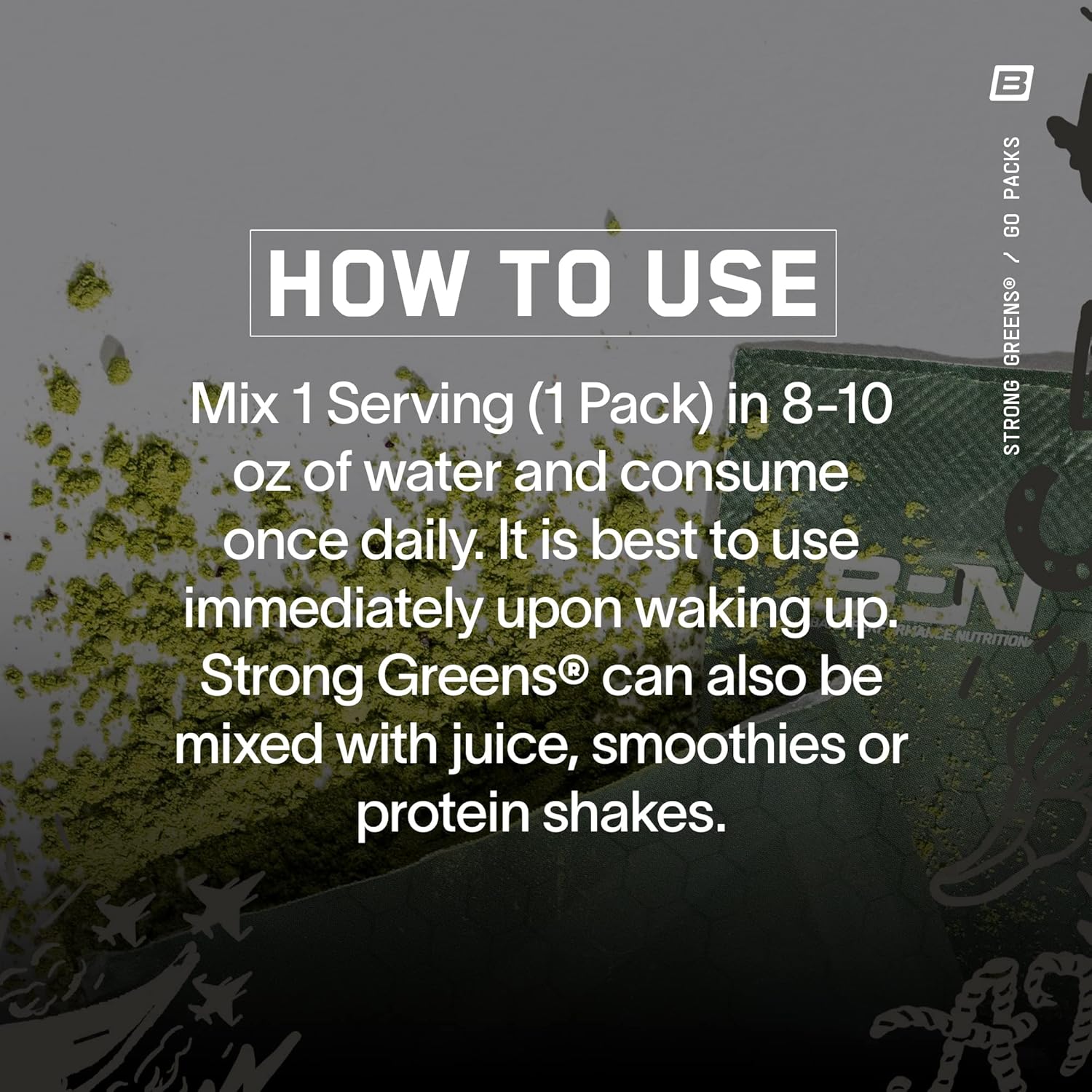 BARE PERFORMANCE NUTRITION BPN Strong Greens Lemon Superfood Powder Drink Mix Packets - Convenient Go Packs
