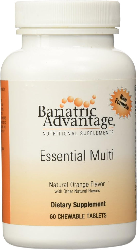Bariatric Advantage Essential Multivitamin - Iron-Free with 200 DV Key Nutrients - Supports Trace Minerals - Orange - 60 Tablets