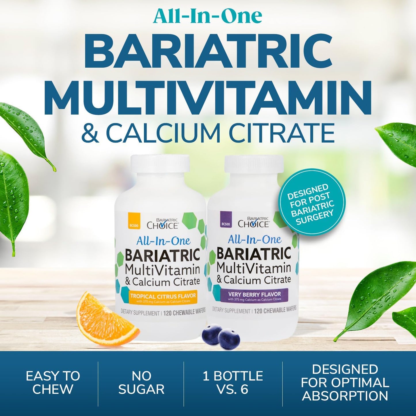 Bariatric Choice Very Berry Chewable Multivitamin with Iron & Calcium Citrate - 120ct