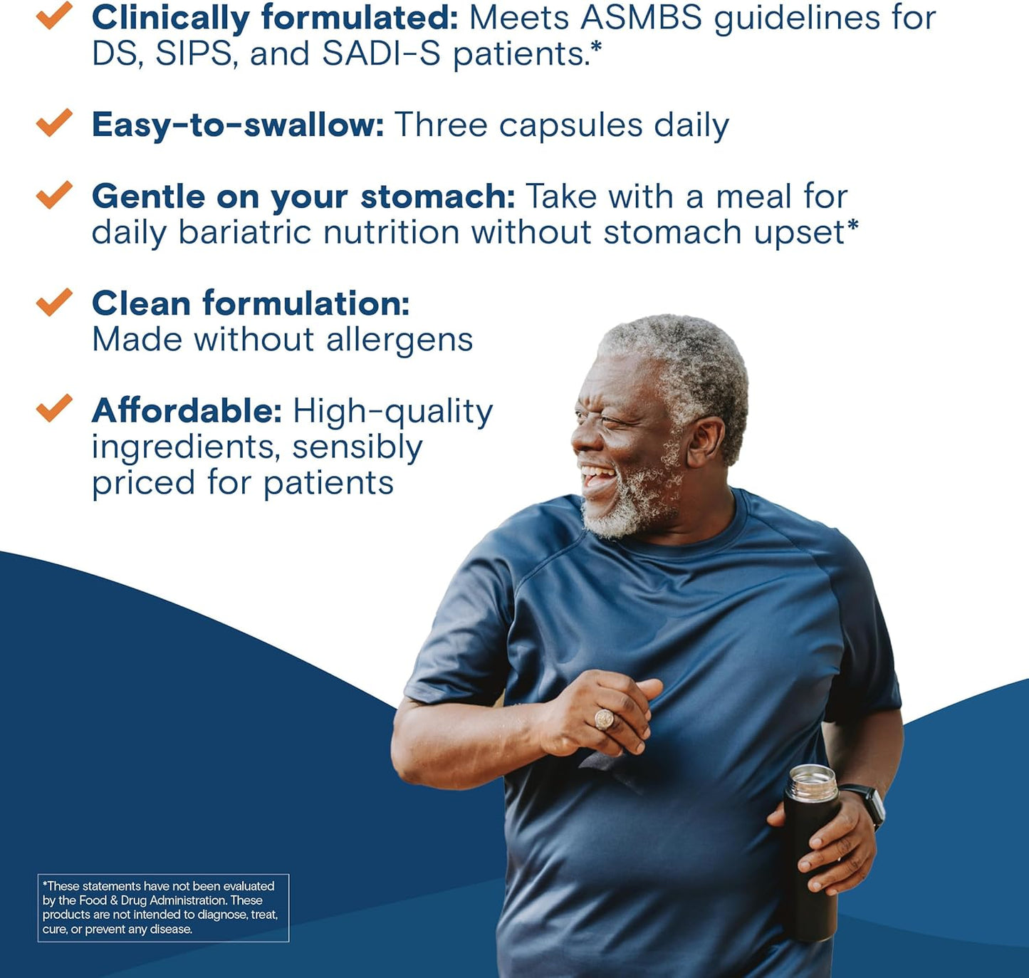 Bariatric Fusion High ADEK Multivitamin Capsules for Duodenal Switch Surgery Patients - Iron & Easy to Swallow - 1 Year Supply