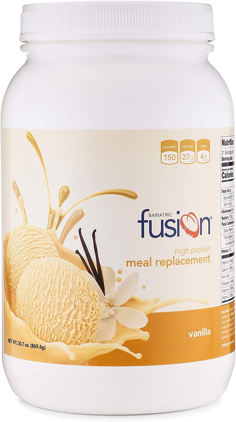 Bariatric Fusion Vanilla Whey Isolate Meal Replacement Shake - 27g Protein Powder - Lactose Free - Gluten & Sugar Free - 21 Servings