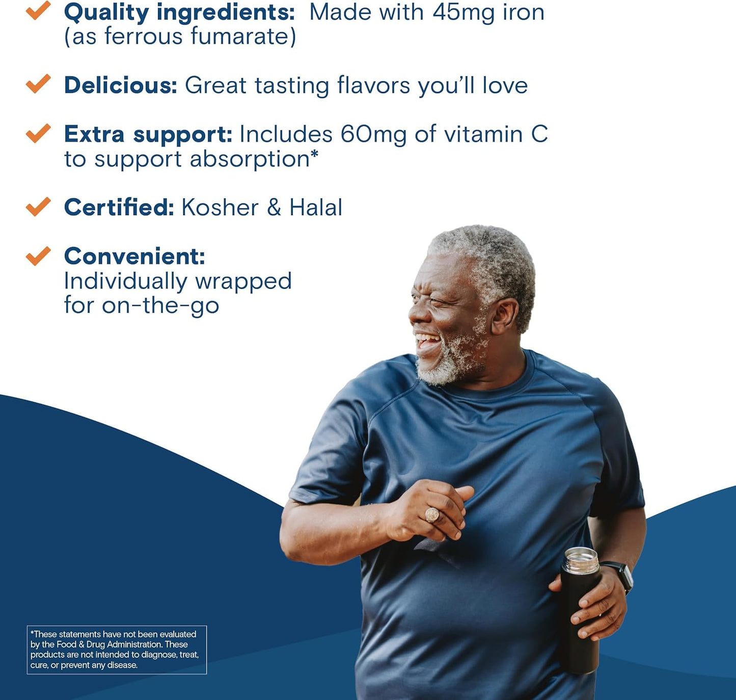 Bariatric Fusion Women's Iron Supplement with Vitamin C - Watermelon Flavored Soft Chews - Gentle on Stomach - 60 Count - 2 Month Supply