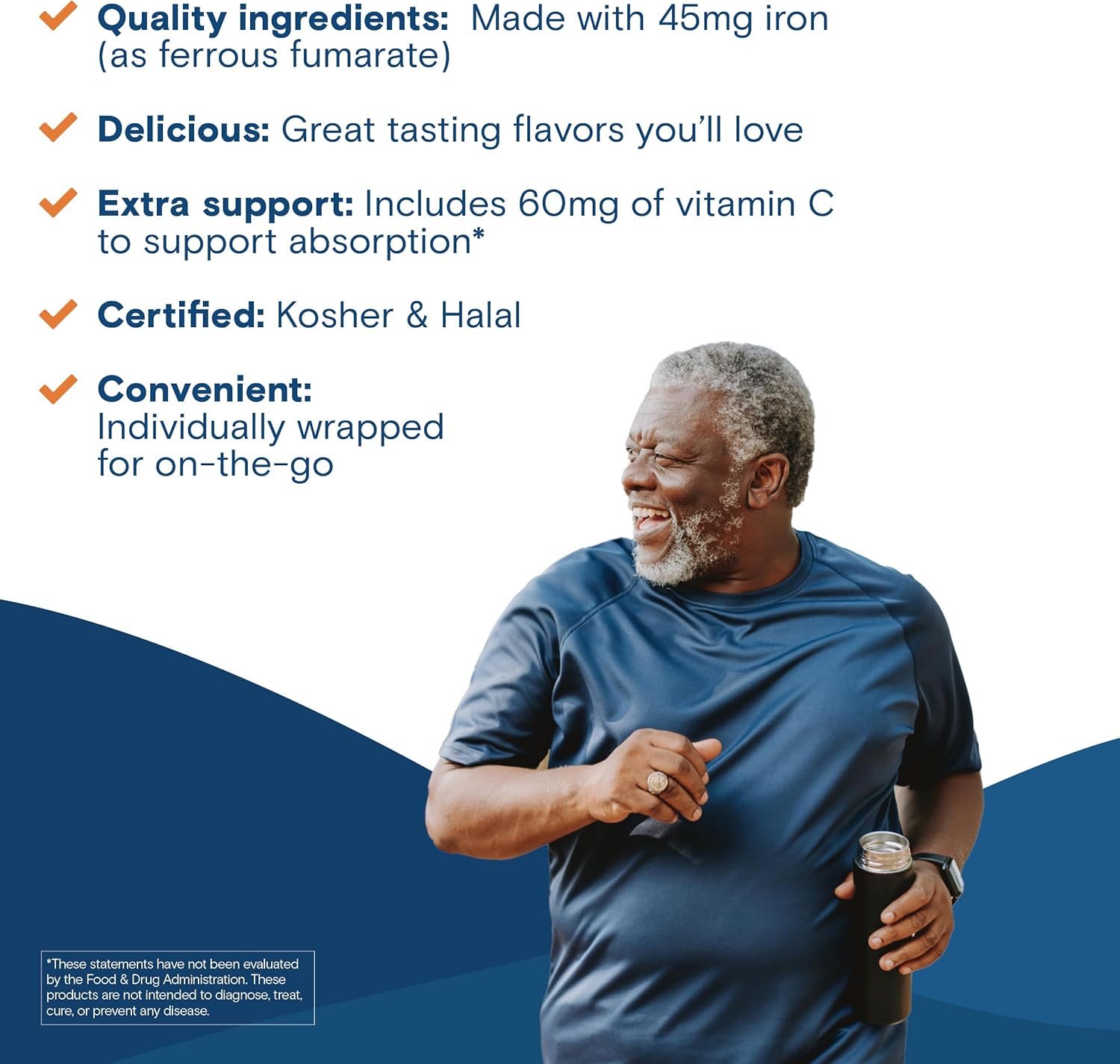 Bariatric Fusion Women's Iron Supplement with Vitamin C - Watermelon Flavored Soft Chews - Gentle on Stomach - 60 Count - 2 Month Supply