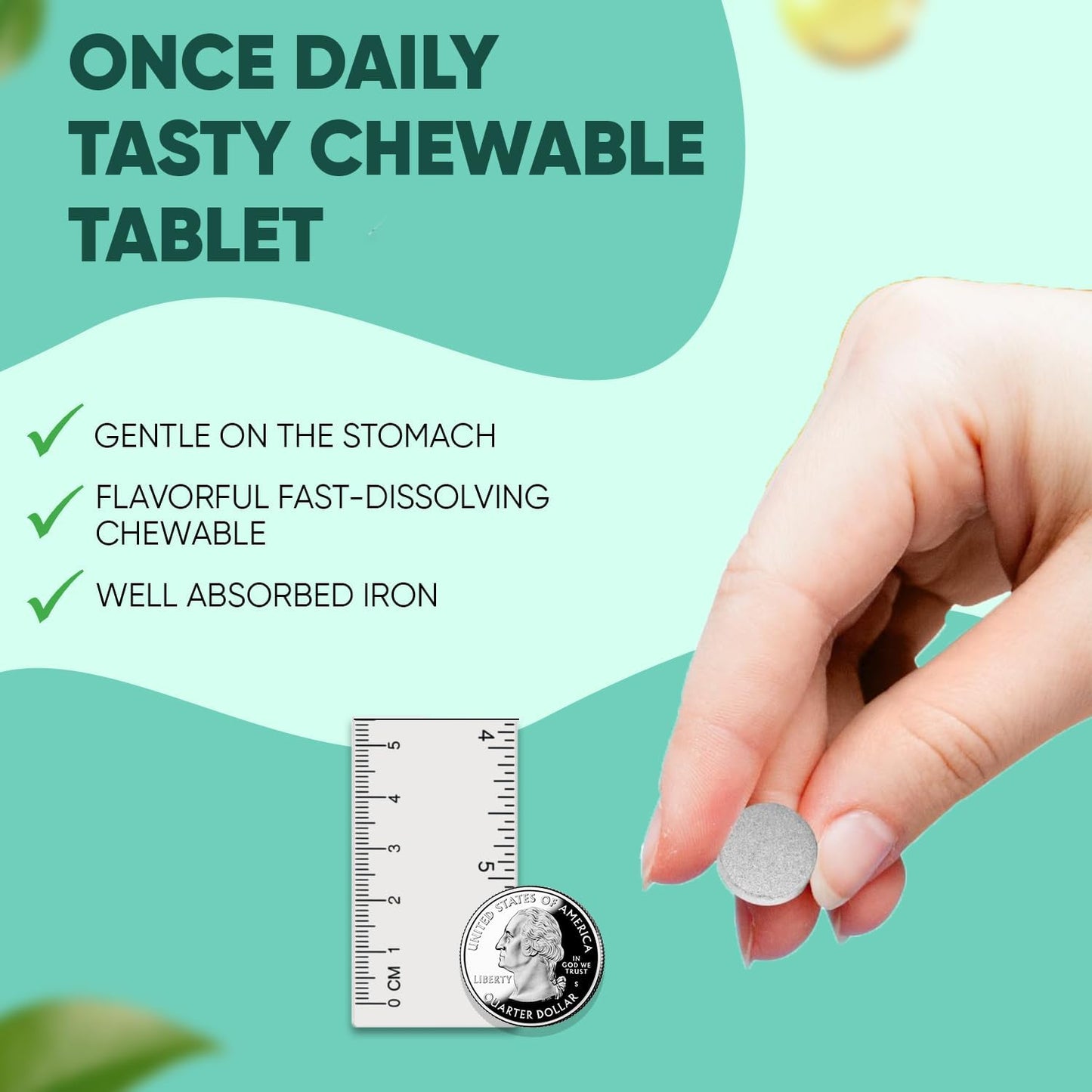Bariatric Iron Chewables with Vitamin C - 30-Day Supply - Non-Constipating Orange Iron Supplement