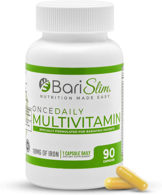 Bariatric Multivitamin Capsule with 18mg Iron - Post Surgery Supplement for Gastric Bypass & Sleeve | 90 Day Supply