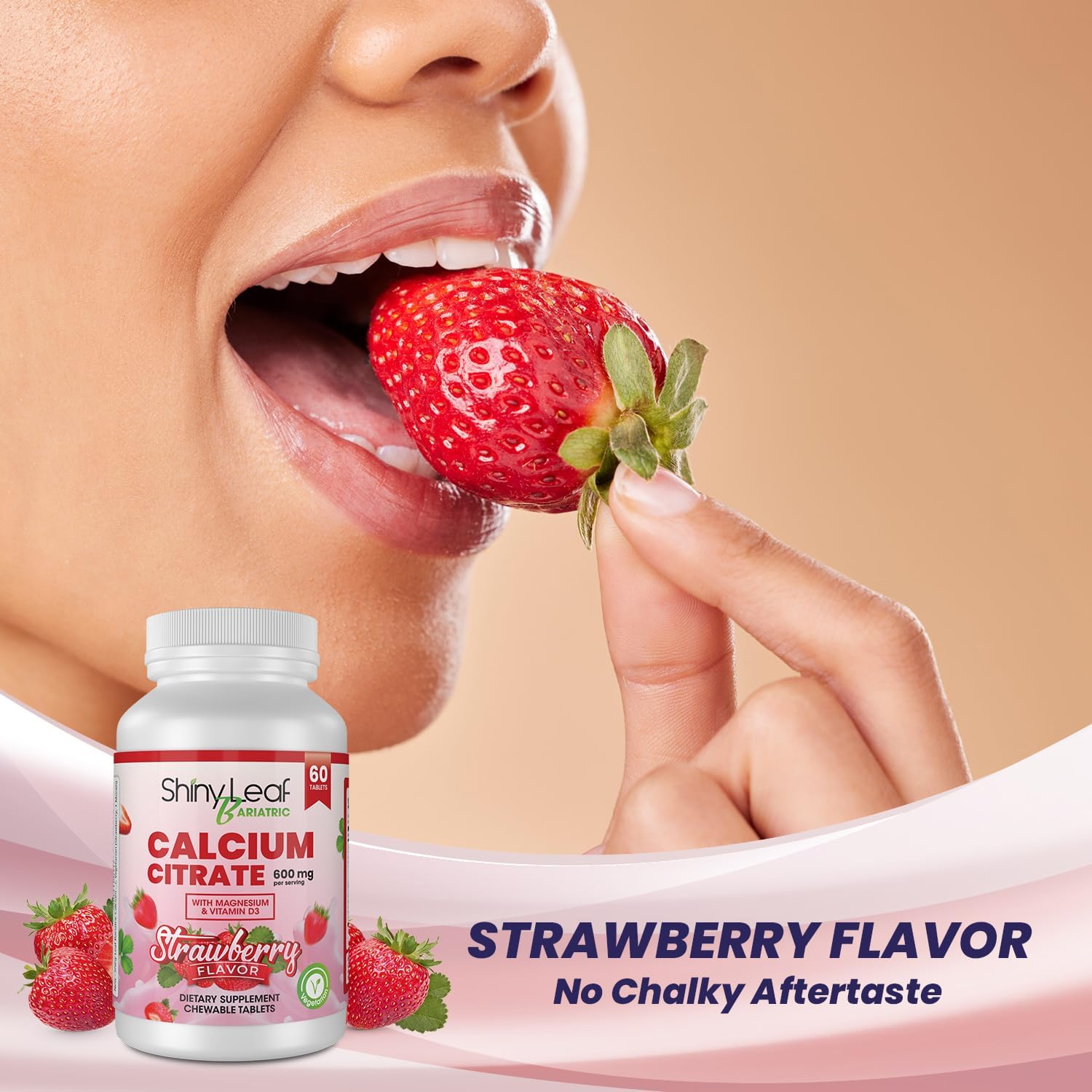 Bariatric Multivitamin Capsules with Iron and Chewable Strawberry Calcium Citrate - Post-Surgery Support (1 Month)