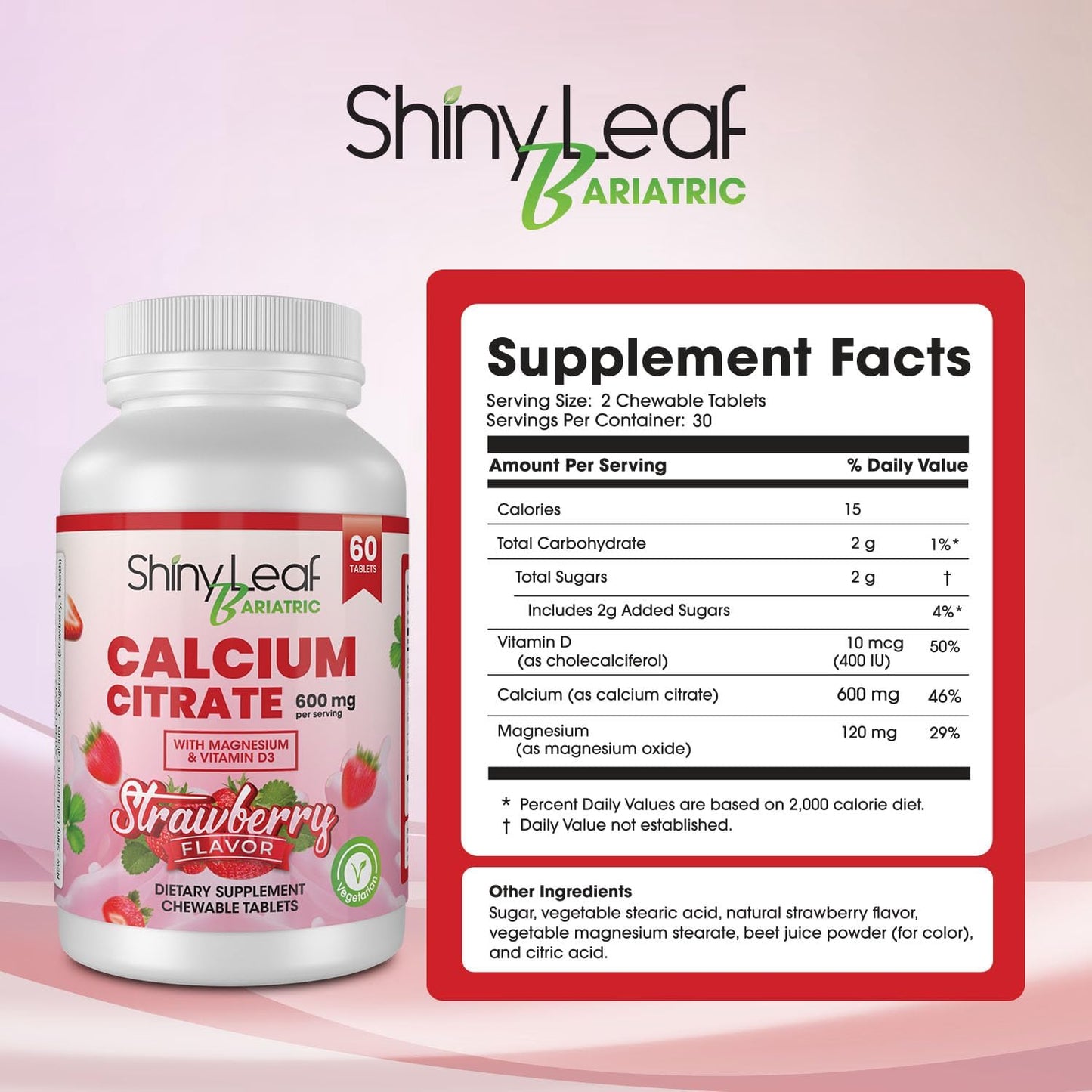 Bariatric Multivitamin Capsules with Iron and Chewable Strawberry Calcium Citrate - Post-Surgery Support (1 Month)
