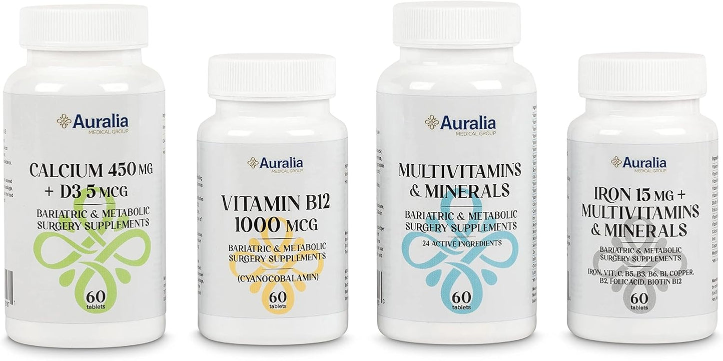 Bariatric Multivitamin Iron Calcium B12 Supplements for Gastric Surgery - 2-Month Supply