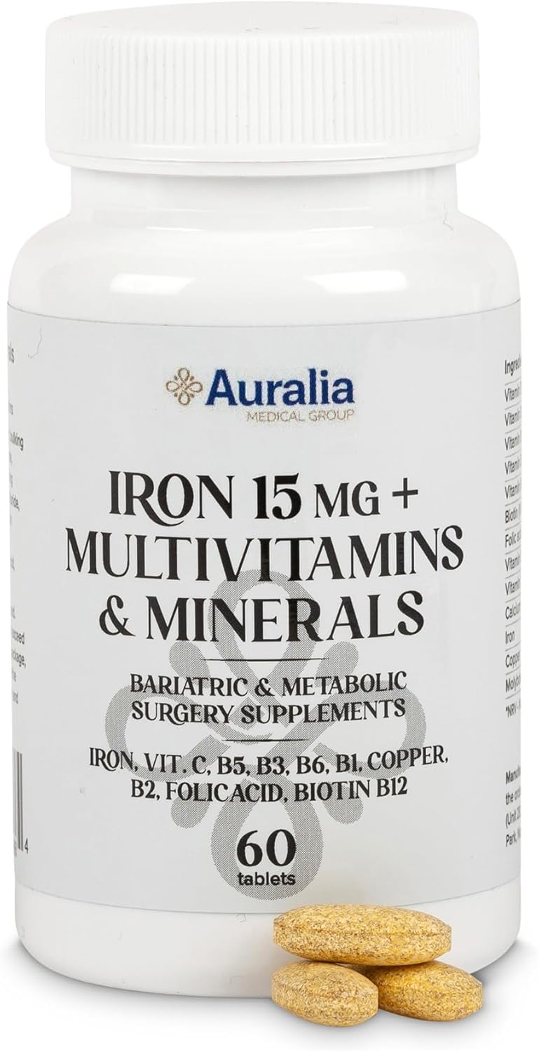 Bariatric Multivitamin Iron Calcium B12 Supplements for Gastric Surgery - 2-Month Supply