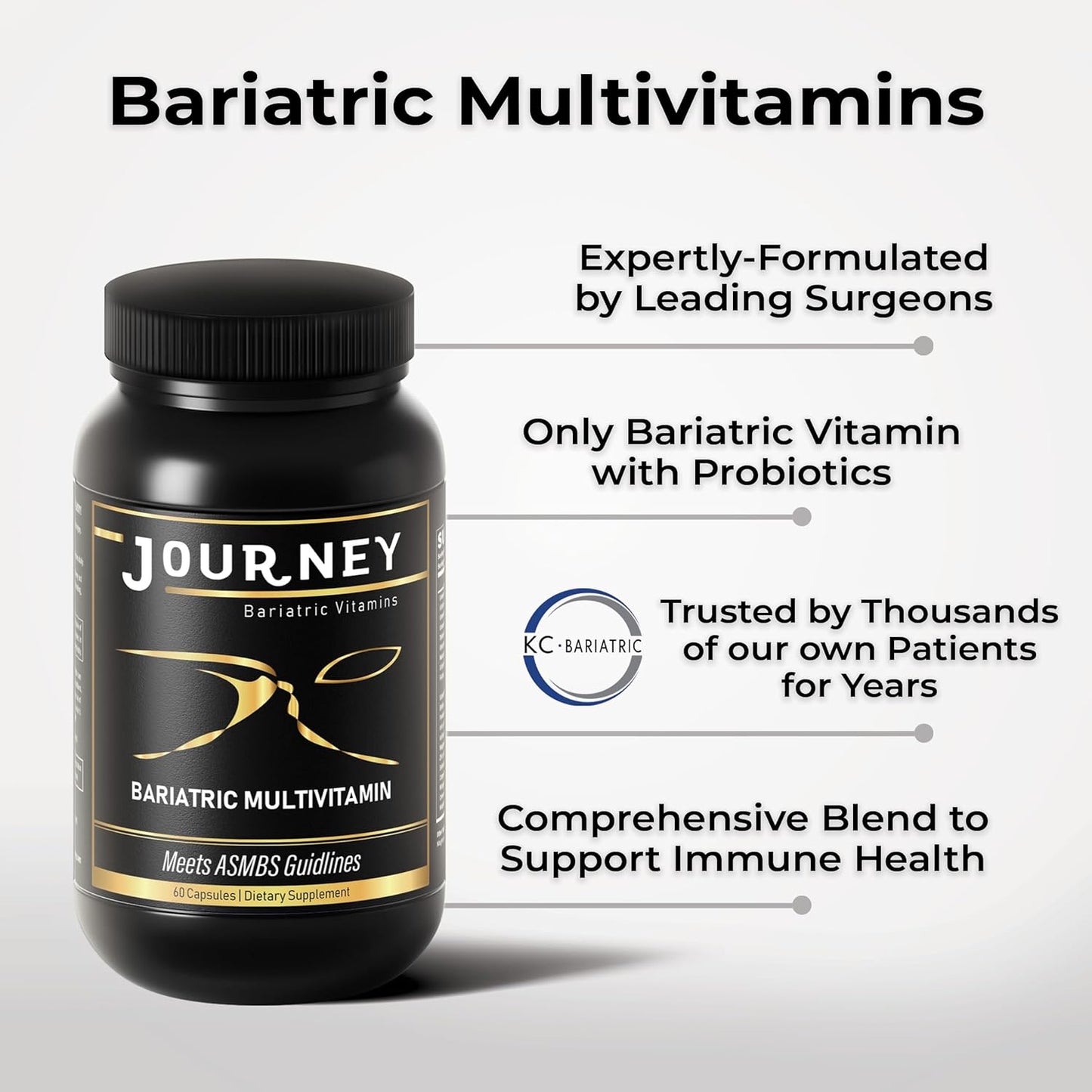 Bariatric Multivitamin Supplement with Probiotics & Iron - Essential Nutrients for Pre- & Post-Surgery