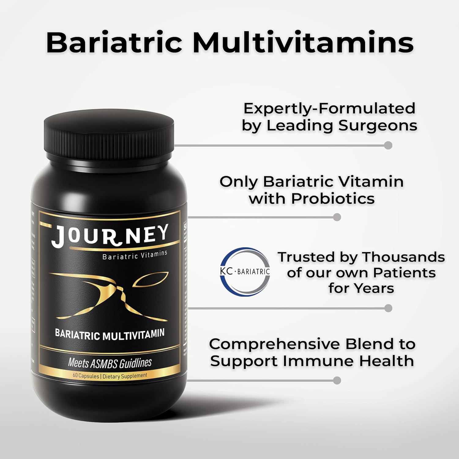 Bariatric Multivitamin Supplement with Probiotics & Iron - Essential Nutrients for Pre- & Post-Surgery