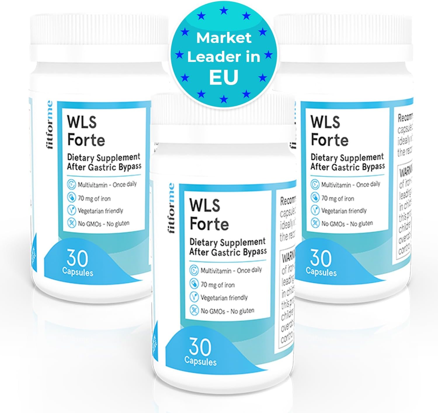 Bariatric Multivitamin with Iron After Gastric Bypass - 90 Day Supply - One Daily WLS Forte Capsule