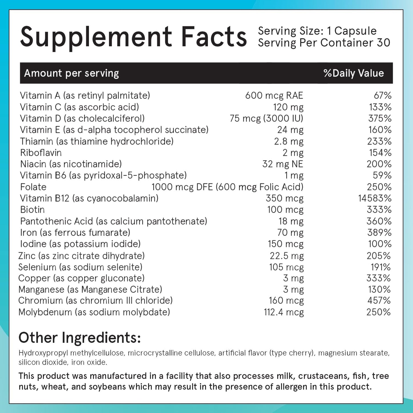 Bariatric Multivitamin with Iron After Gastric Bypass - 90 Day Supply - One Daily WLS Forte Capsule