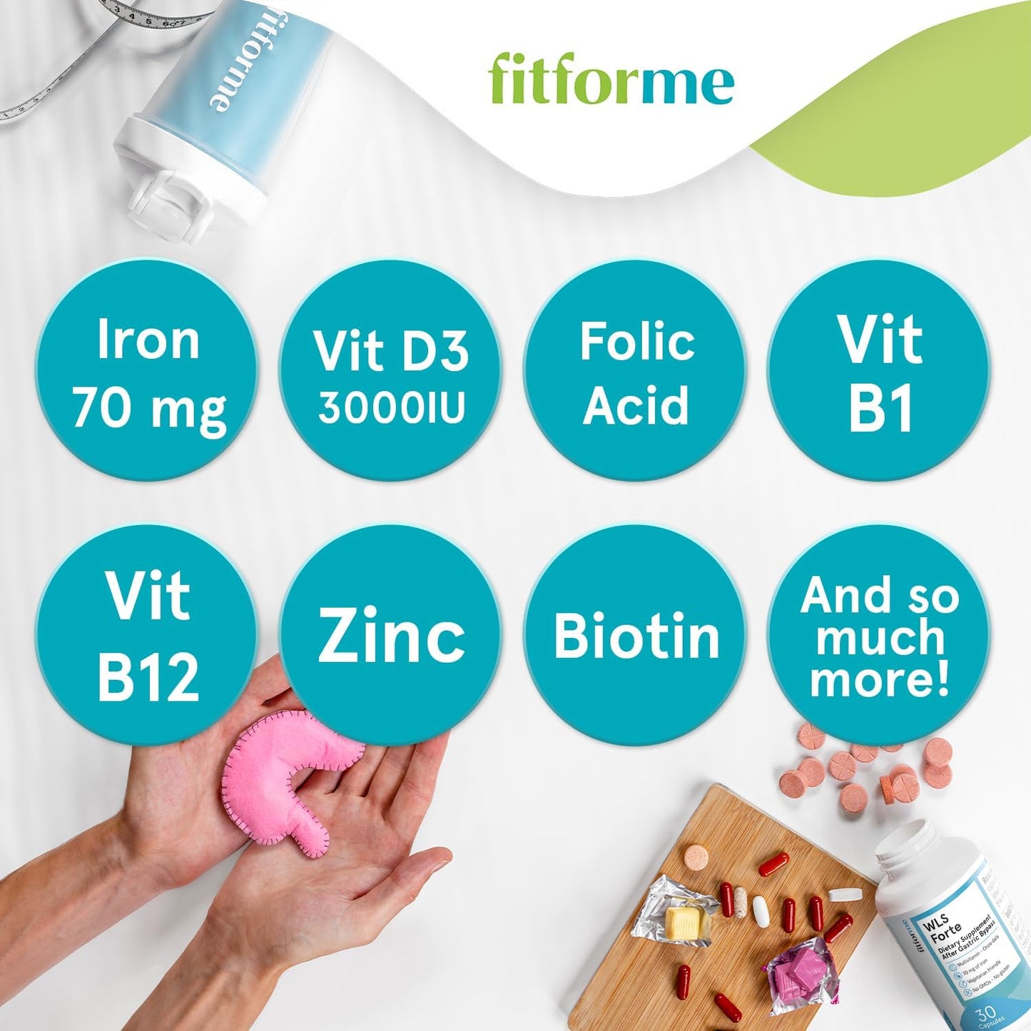 Bariatric Multivitamin with Iron After Gastric Bypass - 90 Day Supply - One Daily WLS Forte Capsule