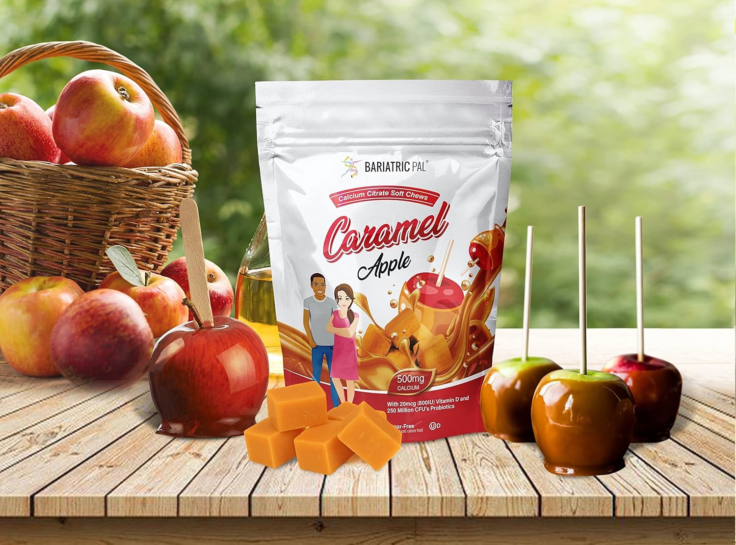 BariatricPal 30-Day Vitamin Bundle: Multivitamin & Iron Chewables - Orange Citrus, Calcium Citrate Soft Chews with Probiotics - Caramel Apple