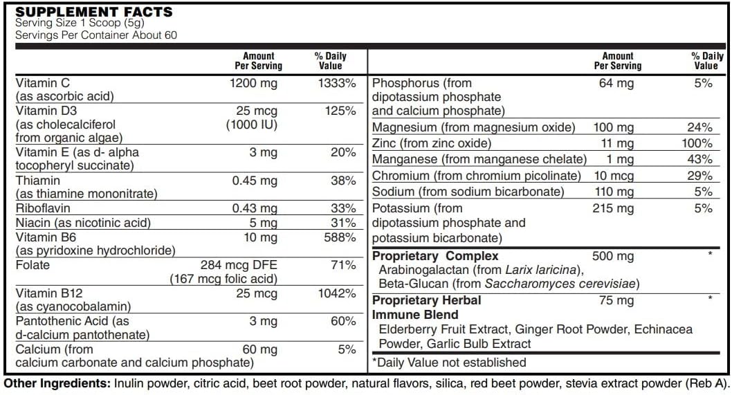 BariatricPal ImmunoLYTE Fizz: Vitamin C, D3, Zinc, Elderberry - Immune & Electrolyte Support - Berry Flavor