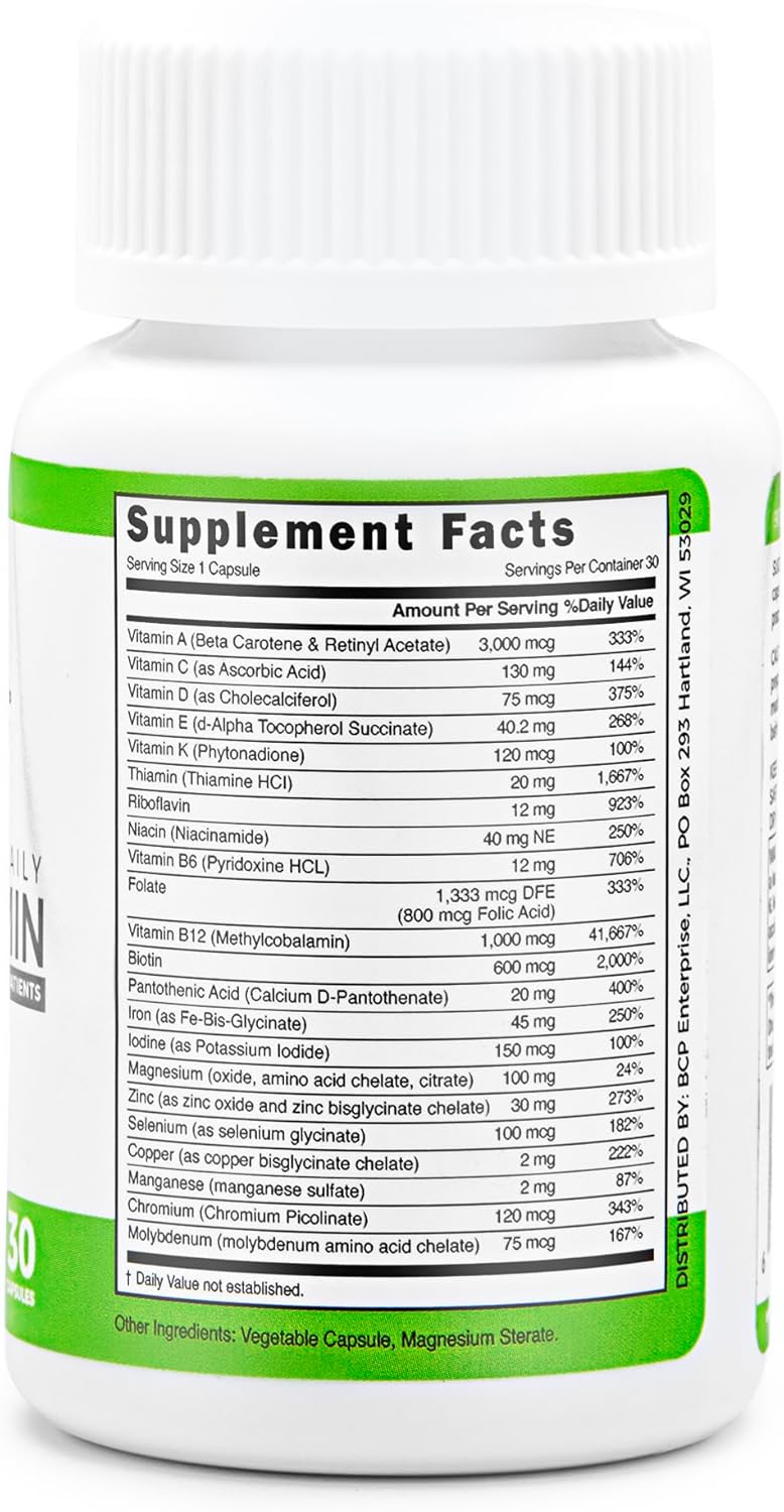 BariSlim Advanced Bariatric Multivitamin Capsule - 45mg Iron - Post-Surgery Vitamin for Gastric Bypass & Sleeve | 30-Day Supply
