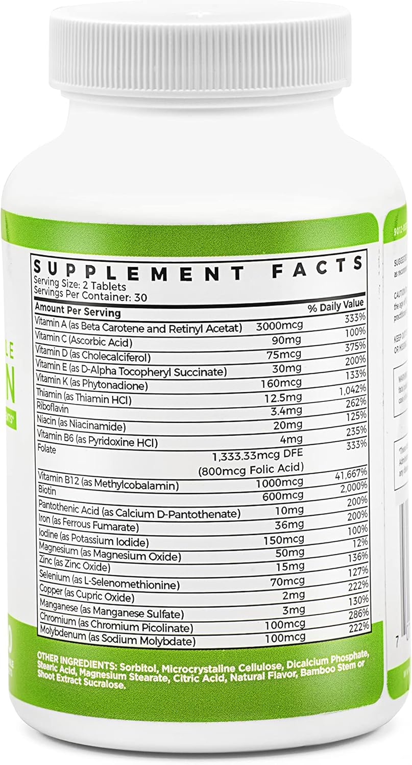 BariSlim Advanced Chewable Bariatric Multivitamin Tablets - Mixed Berry Flavor - 60 Count - Post Bariatric Surgery Vitamin & Supplement for Gastric Bypass & Sleeve