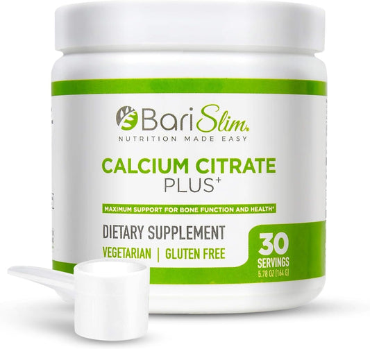 BariSlim Bariatric Calcium Citrate Plus Powder - Supports Bone Health After Weight Loss Surgery - Easy to Digest and Absorb | 600 mg (30 Servings)