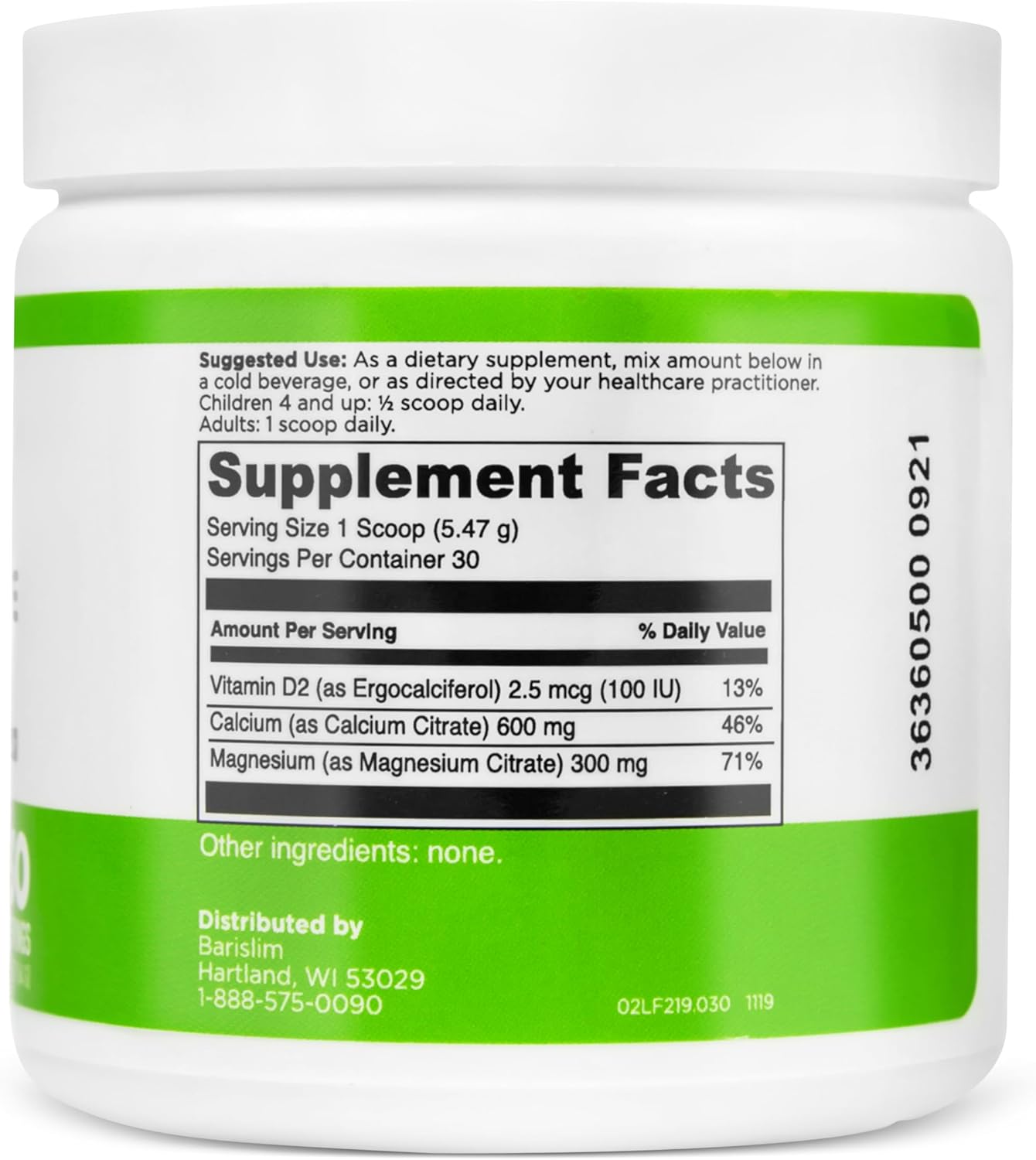 BariSlim Bariatric Calcium Citrate Plus Powder - Supports Bone Health After Weight Loss Surgery - Easy to Digest and Absorb | 600 mg (30 Servings)