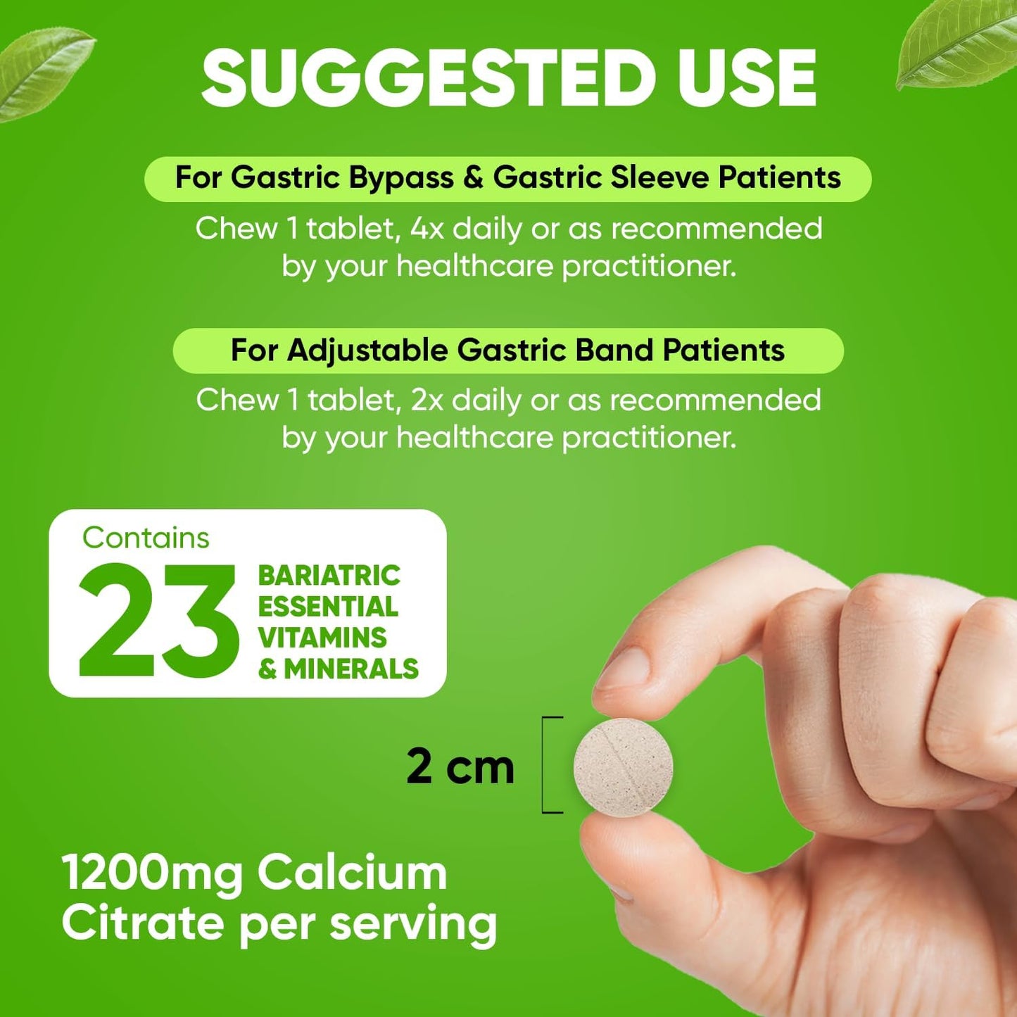 BariSlim Mixed Berry Bariatric Chewable Multivitamin Tablets with Calcium Citrate - Post Bariatric Surgery Vitamin for Gastric Bypass & Sleeve (120 Count)