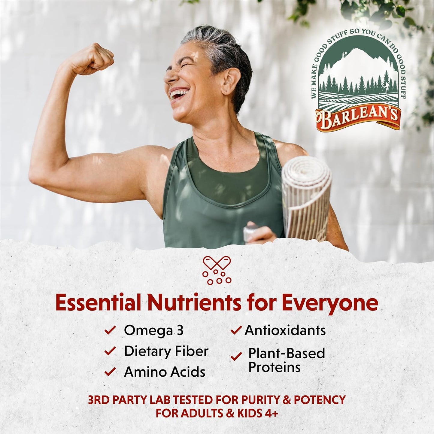 Barlean's Organic Digestive Seed Blend Fiber Supplement: Chia, Flax, Pumpkin Seeds, Quinoa, Coconut - 12 oz, High in Omega 3 & Fiber