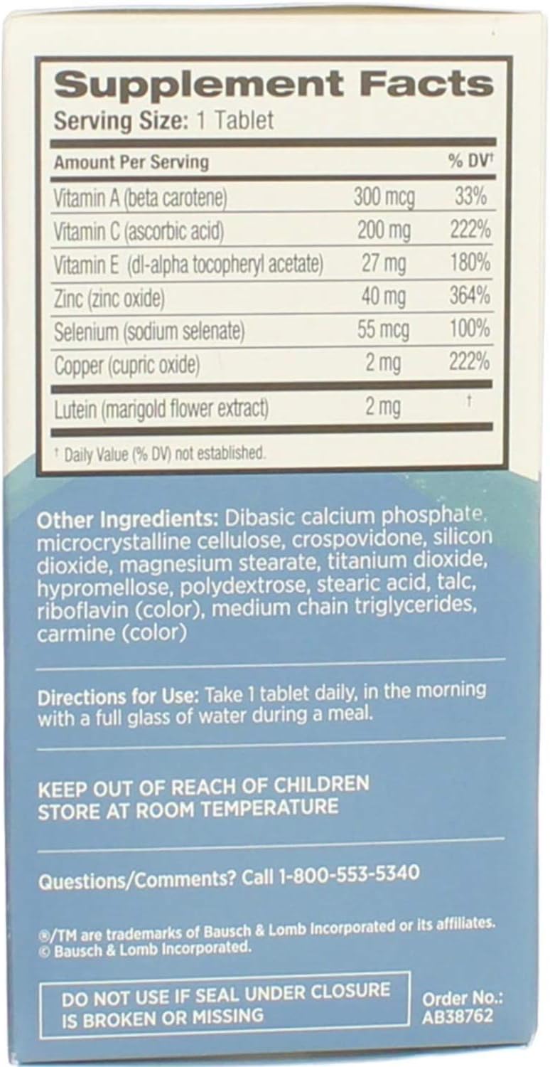 Bausch and Lomb Ocuvite Eye Nutrition 120 Tablets, Pack of 3
