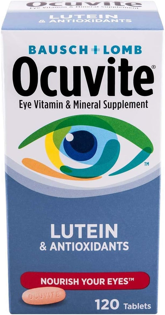 Bausch + Lomb Ocuvite Vitamin and Mineral Supplement with Lutein Tablets, 240-Count - Eye Health Support