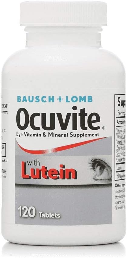 Bausch + Lomb Ocuvite Vitamin and Mineral Supplement with Lutein Tablets, 240-Count - Eye Health Support