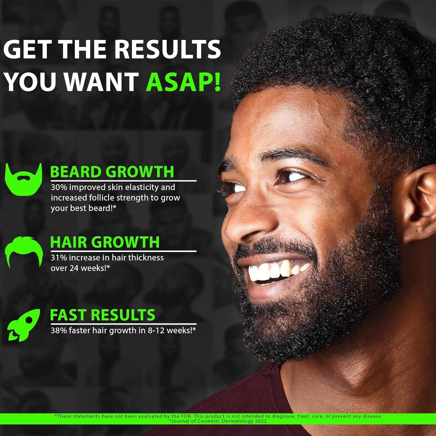 BBS USA Maximum Strength Biotin & Collagen Liquid for Men Hair & Beard Growth - 6X Absorption (2 OZ)