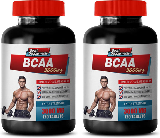 BCAA 3000MG Tablets for Muscle Building and Weight Gain - Natural Amino Energy Pre Workout Supplement with Branched Chain Amino Acids - 240 Count