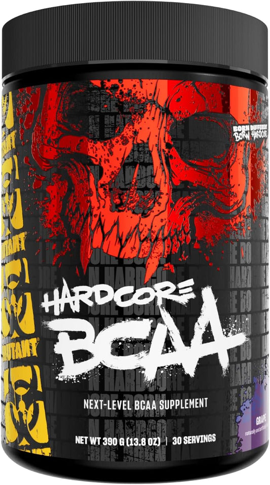 BCAA Next Level Mutant Hardcore - Grape Flavor - 30 Servings - Pre, Intra, or Post Workout Amino Acid Supplement for Hydration and Recovery