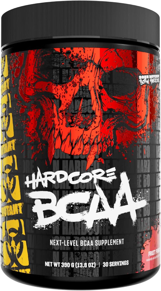 BCAA Next Level: Mutant Hardcore BCAA Supplement for Pre, Intra, or Post Workout - Fruit Punch Flavor - 30 Servings for Hydration and Recovery