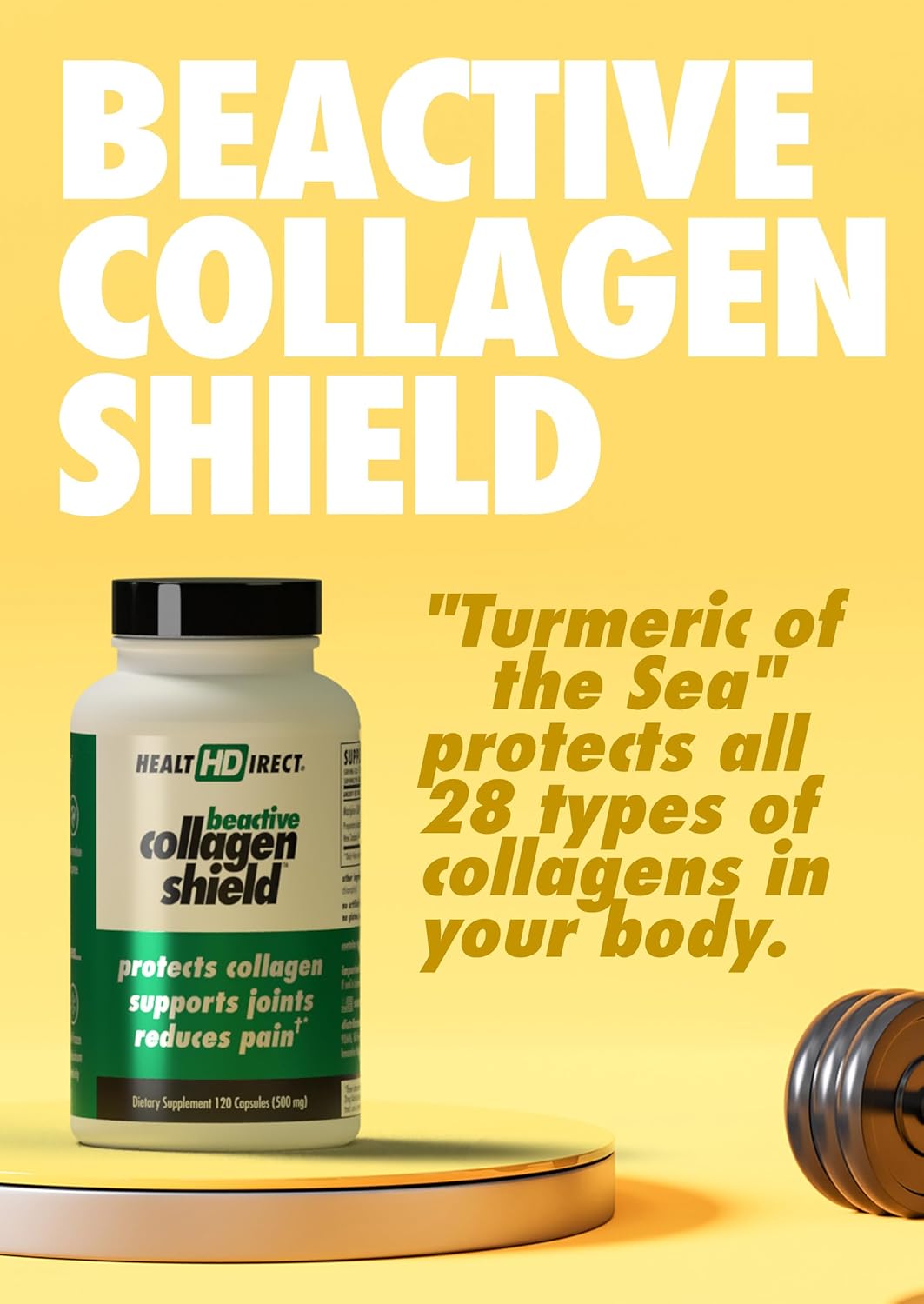 BeActive Collagen Shield Capsules - 60 Count - Green-Lipped Mussel Supplement for Skin, Joint, and Muscle Health - Collagen Support