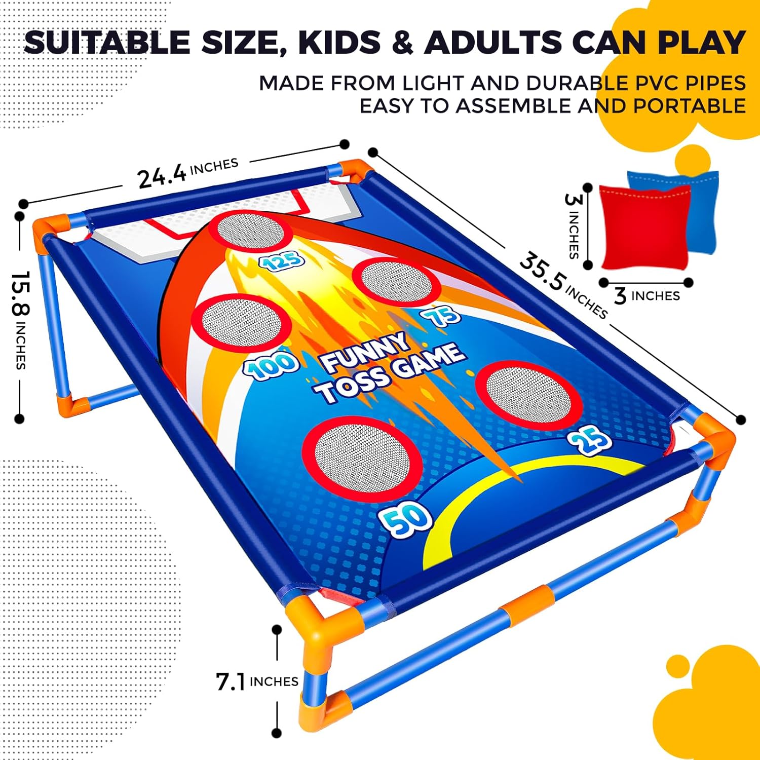 Bean Bag Toss Game for Kids Outdoor Activities - Fun Cornhole Games for Boys and Girls Ages 3-8 - Ideal Family Party Toy for Toddlers