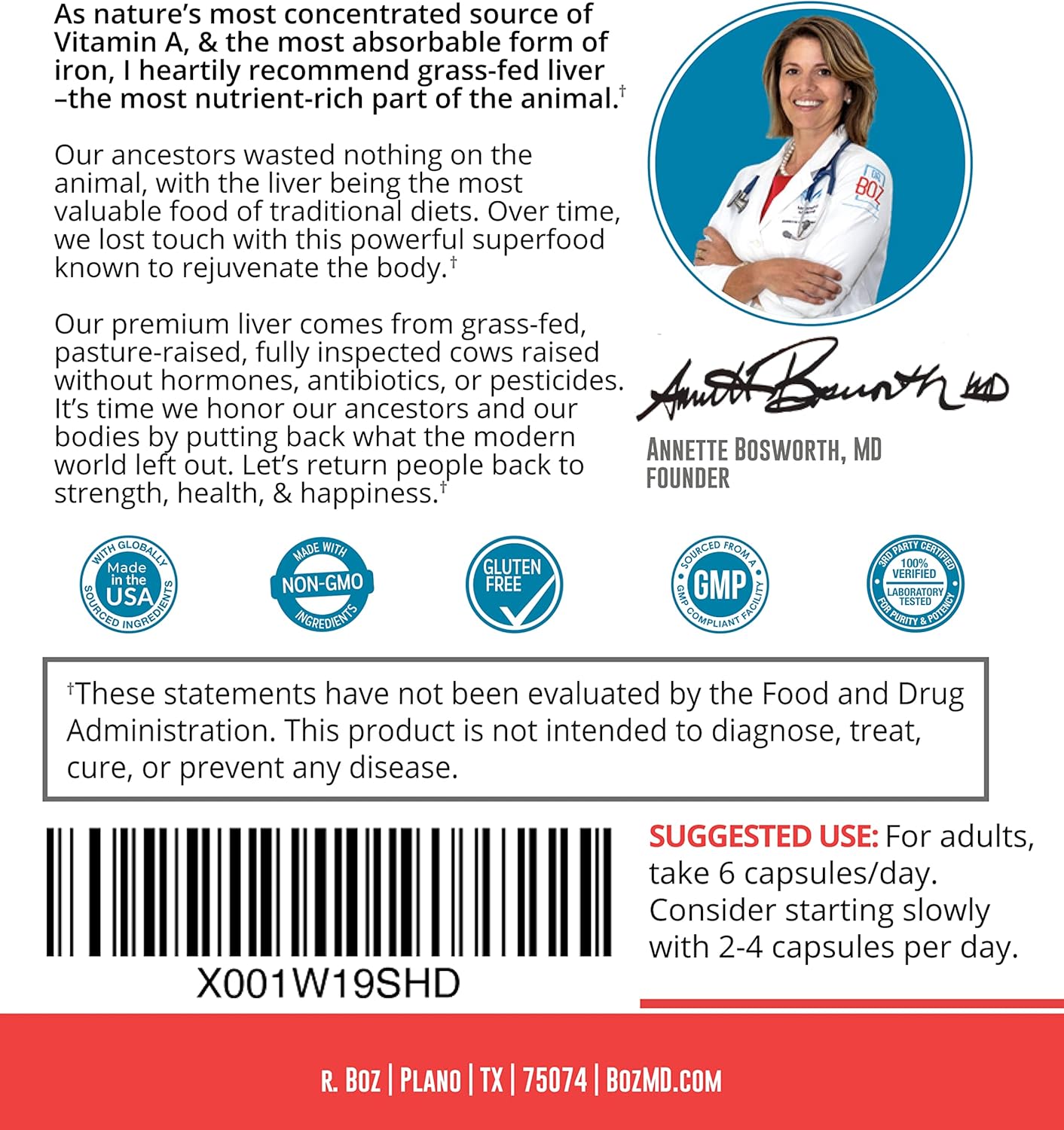 Beef Liver Capsules - 4500mg Cow Liver Supplement - Energy, Immunity & Health Support - Vitamin A, B12, Zinc & Iron - Grass Fed & Pasture Raised - Made in USA - 30 Servings