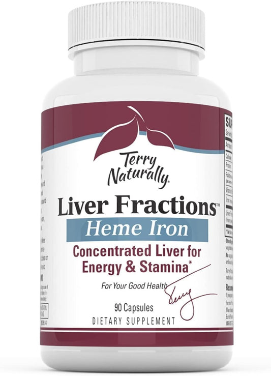 Beef Liver Concentrate Capsules - Natural Source of Heme Iron for Energy & Stamina - Non-GMO Liver Fractions - 90 Caps - 45 Servings