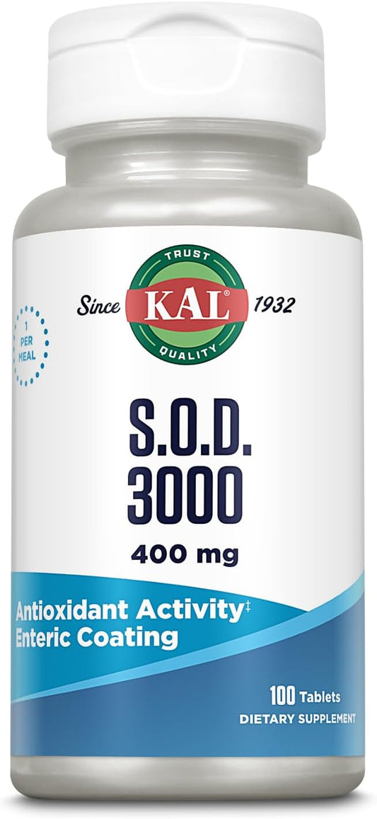 Beef Liver SOD Antioxidant Supplement 400mg - Super Antioxidant Support, Enteric Coated, 100 Tablets