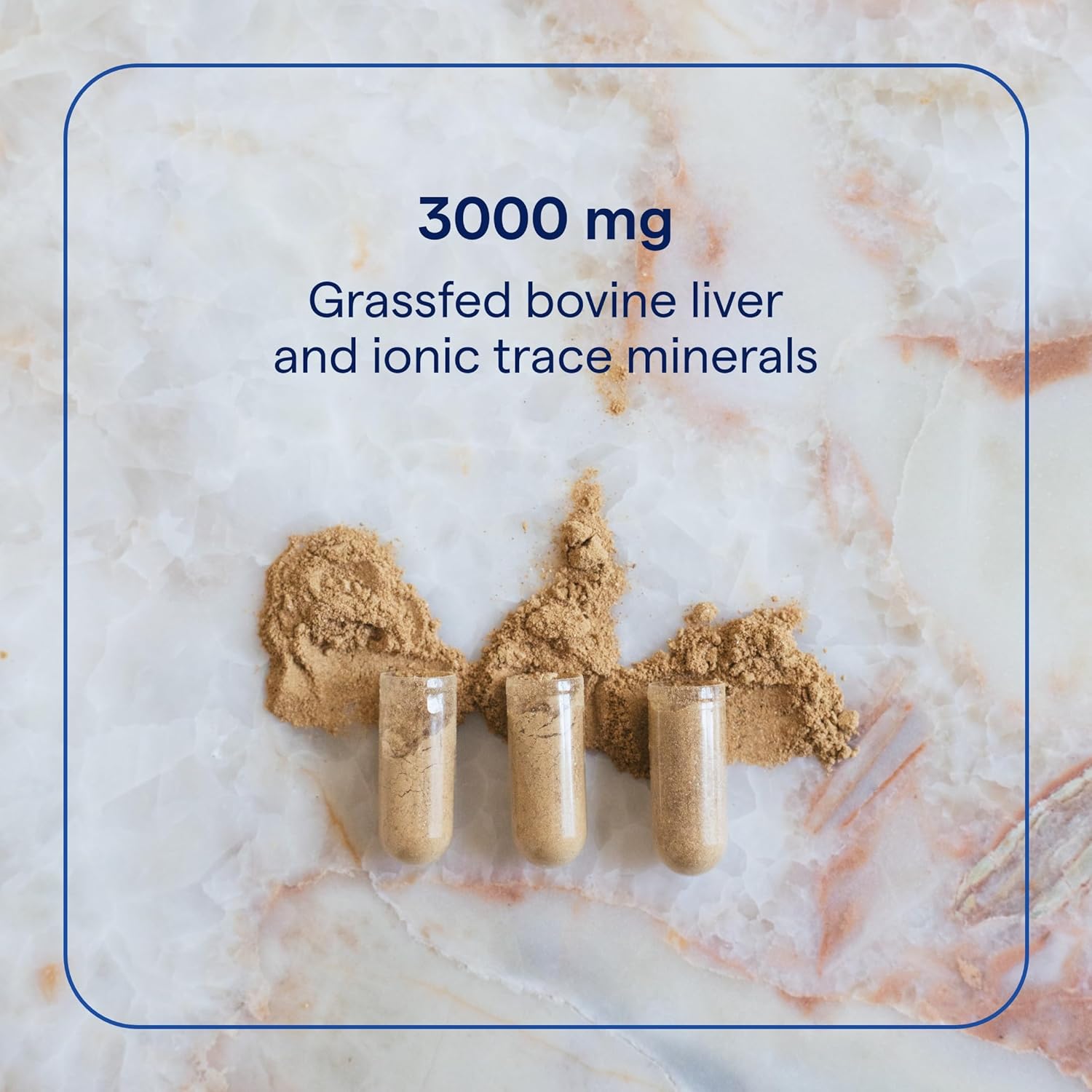 Beef Liver Trace Minerals Supplement for Bone Health, Energy & Immunity - 500mg Capsules - 180 Count - Supports Healthy Skin & Organs