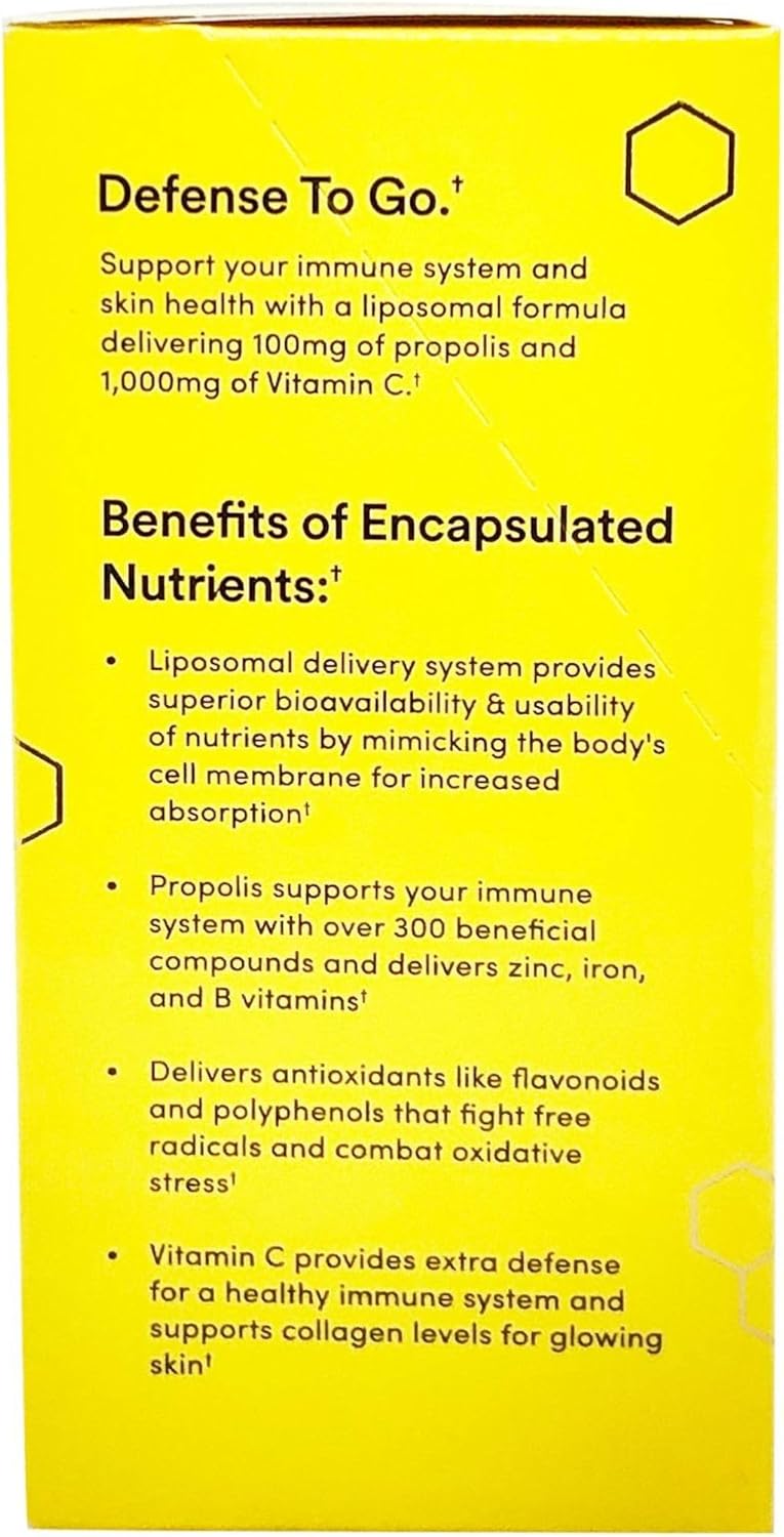 BEEKEEPERS NATURALS Liposomal Propolis and Vitamin C Supplement - 12 Count, 0.27 Fluid Ounces