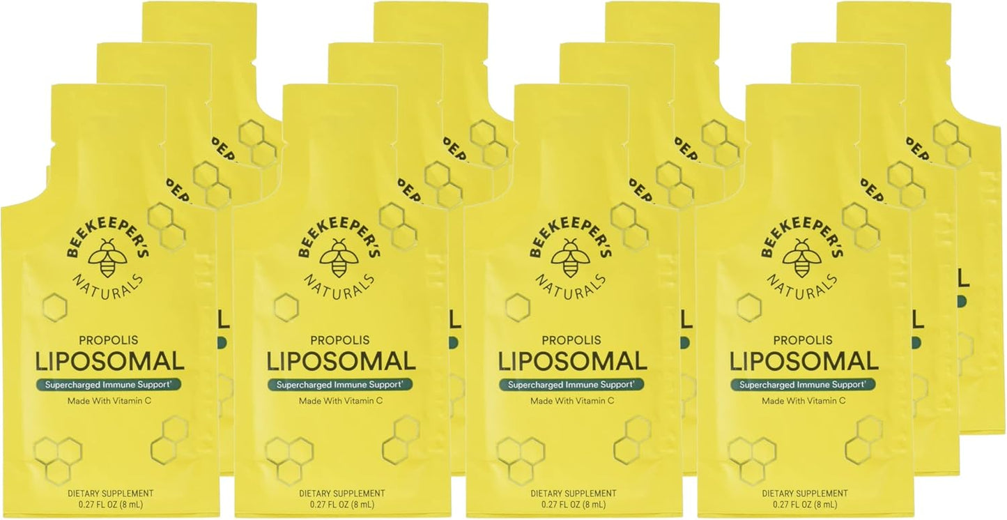 BEEKEEPERS NATURALS Liposomal Propolis and Vitamin C Supplement - 12 Count, 0.27 Fluid Ounces