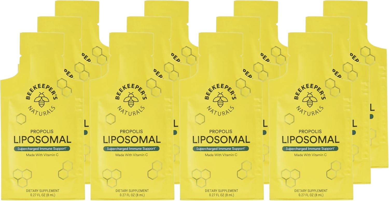 BEEKEEPERS NATURALS Liposomal Propolis and Vitamin C Supplement - 12 Count, 0.27 Fluid Ounces