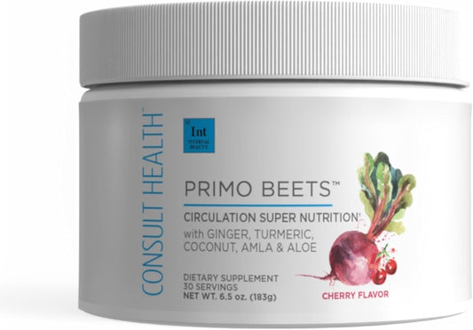 Beet Root Powder Drink Mix with Ginger & Turmeric - Boost Daily Nutrition and Circulation - Cherry Flavor - 30 Servings